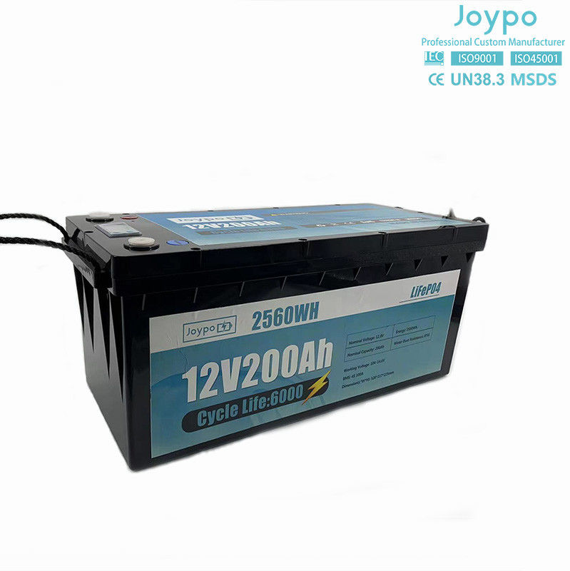 عربة ريف كامبر حياة طويلة بطارية LFP Lifepo4 12V 24V 100Ah 200Ah مع BMS الذكي
