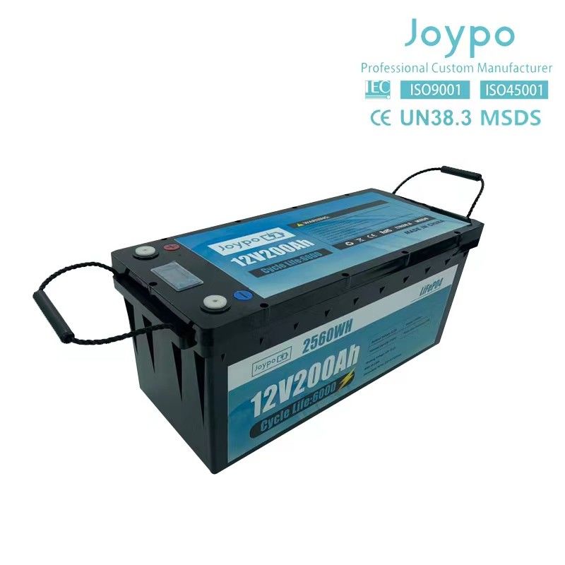 بطارية الليثيوم ذات السعة الكبيرة RV 12V 200Ah حزمة بطارية دورة عميقة للمقطورة