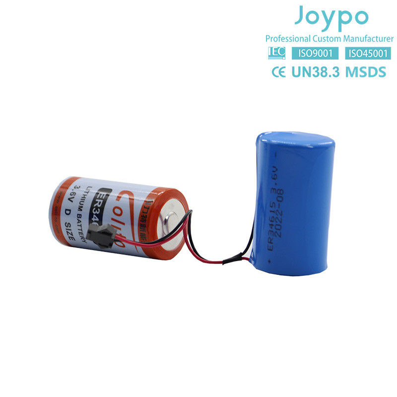 ER34615M بطارية ثيونيل كلوريد الليثيوم 3.6V 14500MAh نوع دوامة غير قابلة لإعادة الشحن