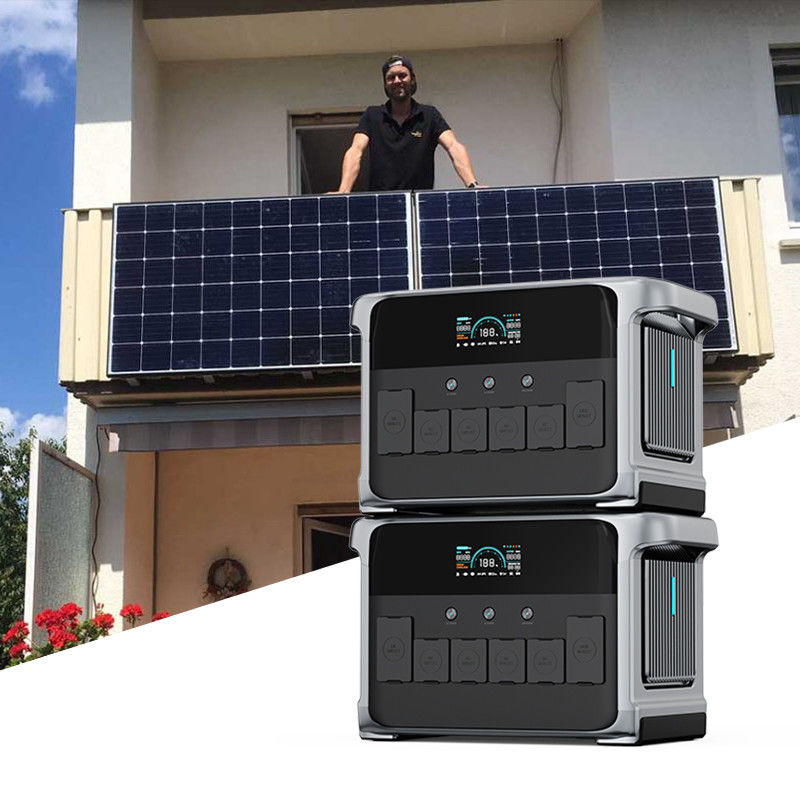 جيوبو 2160Wh 2400W مولدات شمسية محمولة خارج الشبكة للشرفة نظام شمسي